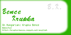 bence krupka business card